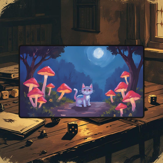 Mushroom Forest Cat Playmat Variant1