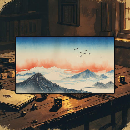 Japan Mountain Sunset Playmat