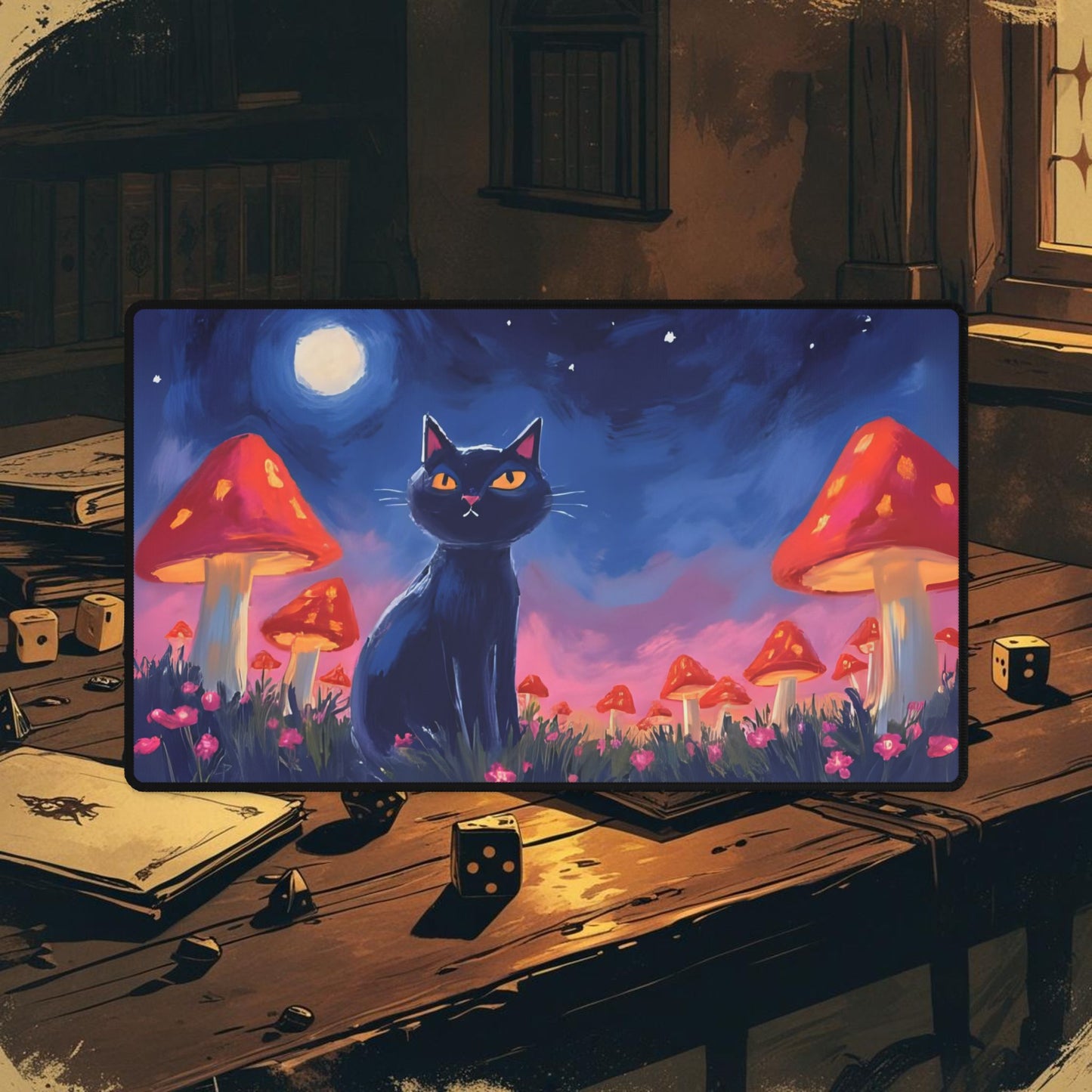 Mushroom Forest Cat Playmat Variant2